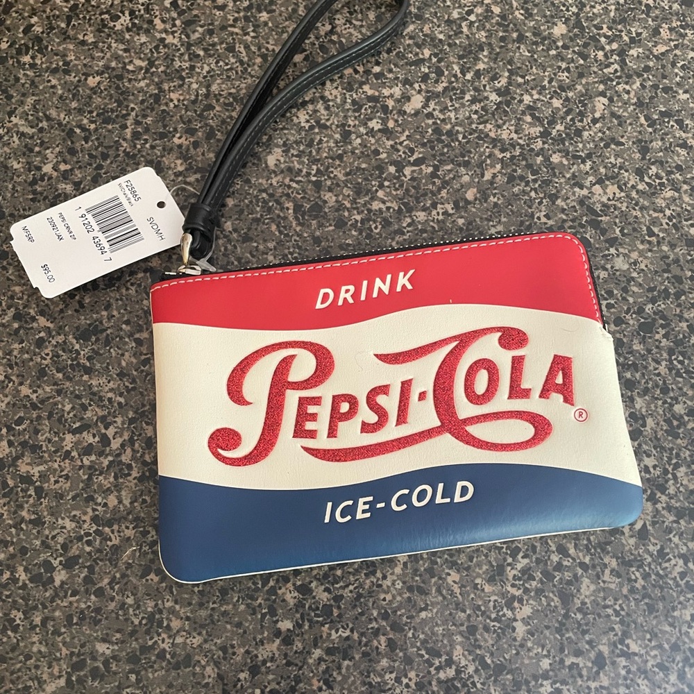 Coach Red White Blue Wristlet